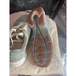 Tory Burch Green Suede Good Luck Low Top Sneakers